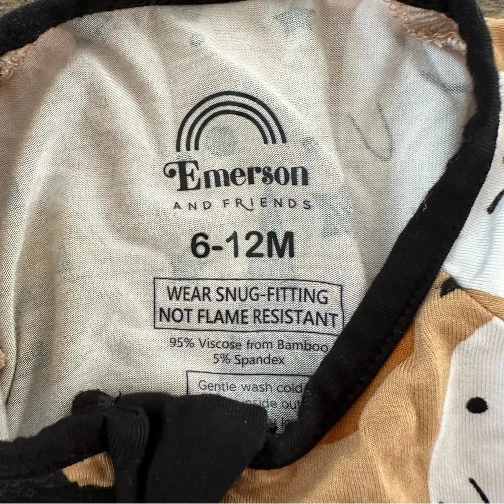 Emerson and Friends 6-12 months Halloween Bamboo Pajamas‎ Ghost Pumpkin Stars